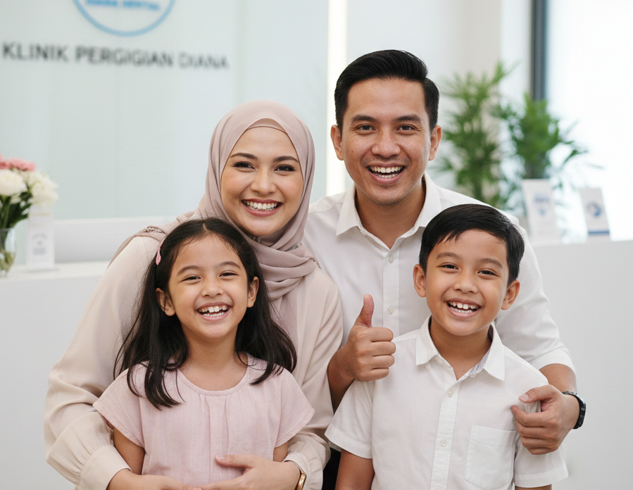 Happy family with healthy smiles